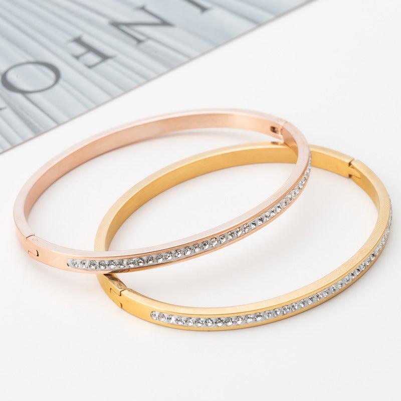 Women's Single Row Stainless Steel Bracelet - Trendy