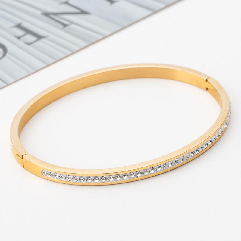 Women's Single Row Stainless Steel Bracelet - Trendy