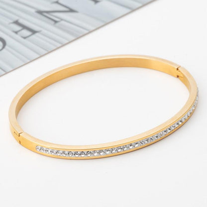 Women's Single Row Stainless Steel Bracelet - Trendy