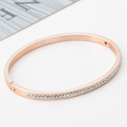 Women's Single Row Stainless Steel Bracelet - Trendy