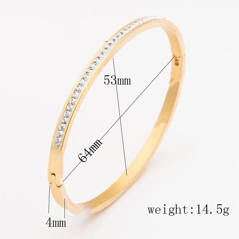 Women's Single Row Stainless Steel Bracelet - Trendy