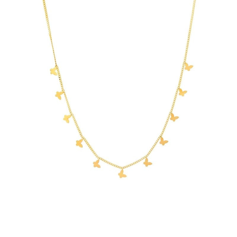 Women's Small Butterfly Titanium Steel Pendant Necklaces - Trendy