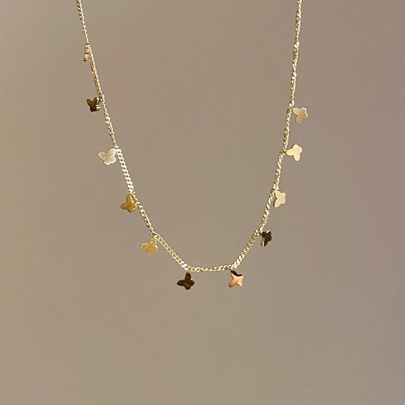 Women's Small Butterfly Titanium Steel Pendant Necklaces - Trendy