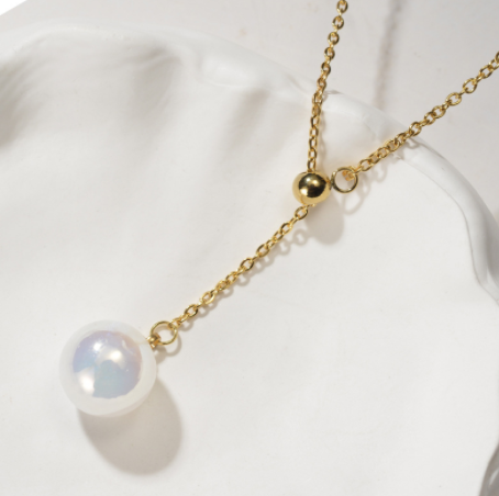 Y-shaped Pearl Pendant Necklace for Women