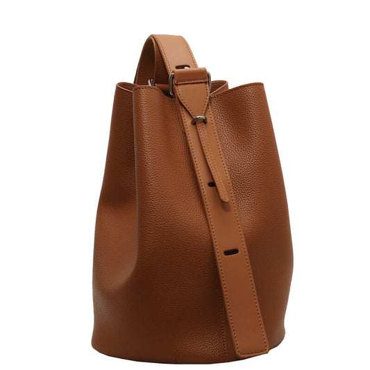 Biscuit color Urbanmood fashion pu leather bucket bag for women