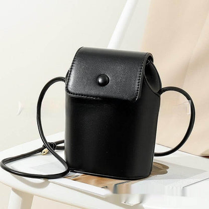 Black Luxe small pu leather crossbody bag for women