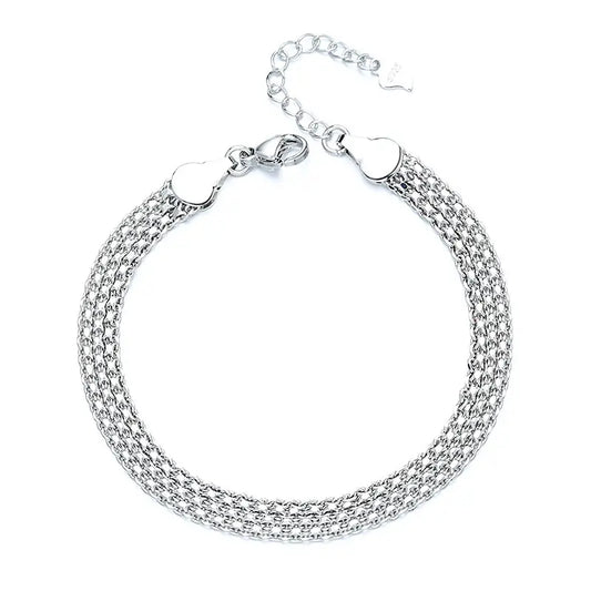 Close-up of Boholace layered beads chain bracelet for women