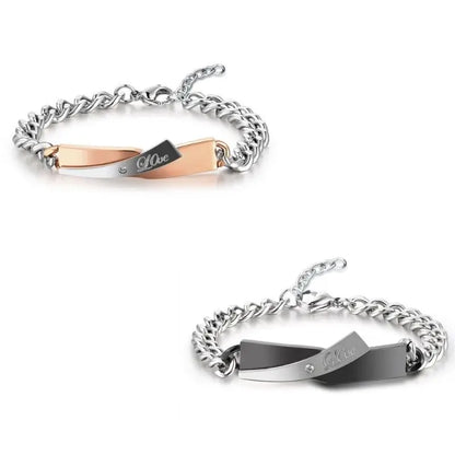 Close-up of pair Eternal cross duo bracelet 