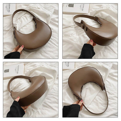 Different angles of Vintage dumpling shoulder bag for women