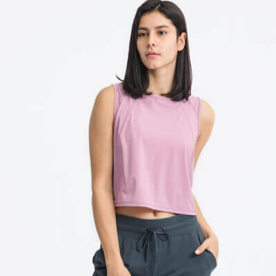 Dusty pink Millennia active crop tank athletic workout tank top for women