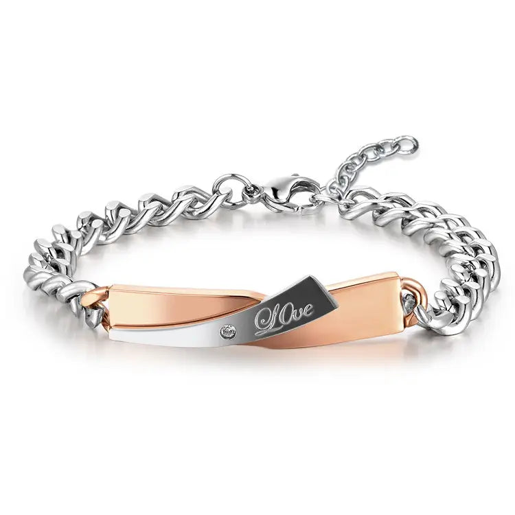 Gold Eternal cross duo bracelet for women