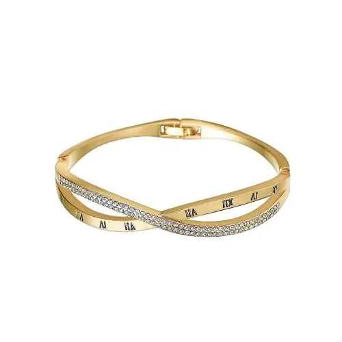 Gold Timeline roman cross bracelet for women