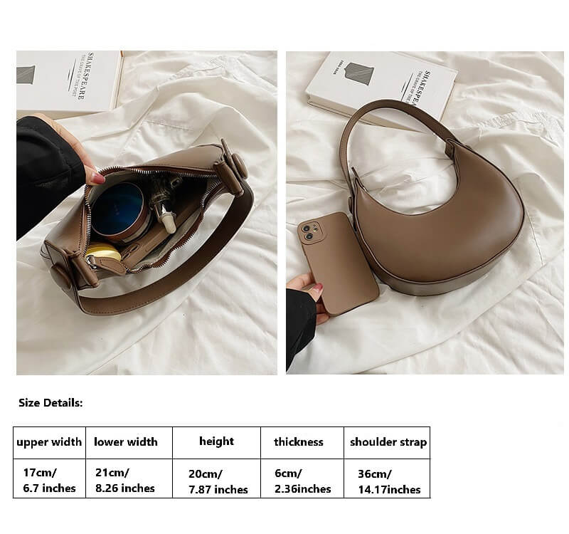 Interior view of Vintage dumpling shoulder bag for women