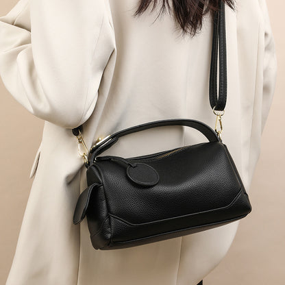 Model carrying black Pillow soft pu crossbody for women