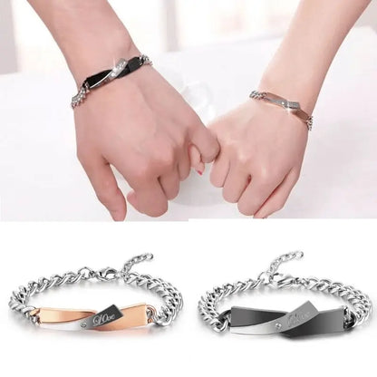 Model wearing pair of Eternal cross duo bracelet