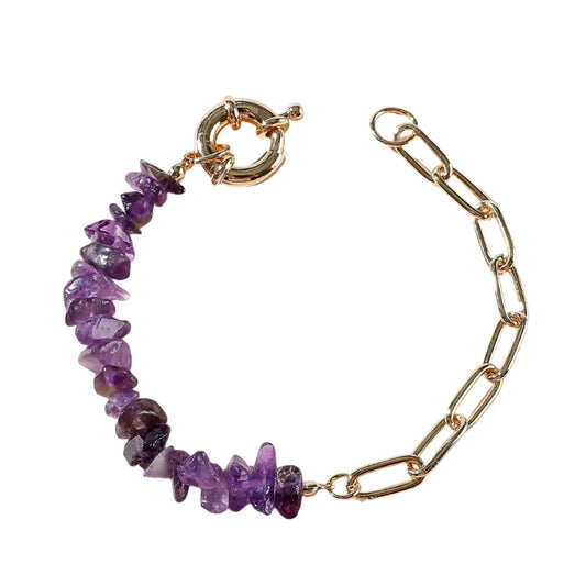 Purple Glintsteel crystal chain bracelet for women