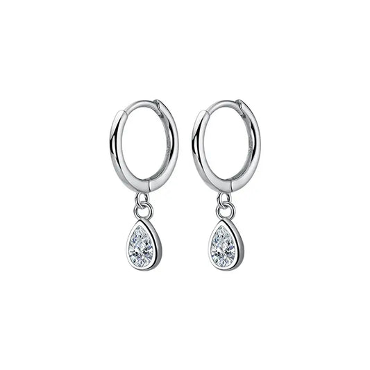 Silver Luxe tear drop adornment earrings for women