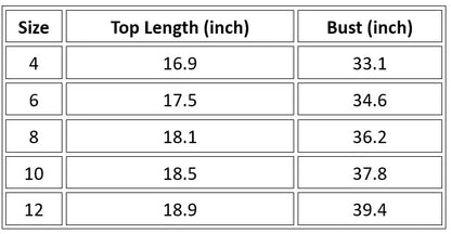 Size guide of Millennia active crop tank athletic workout tank top for women