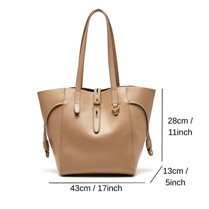 Size guide of Versatile elegance leather tote bag for women