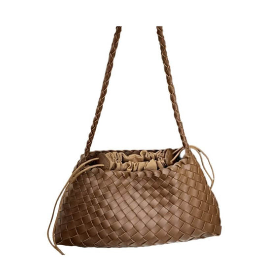 Sugar brown Woven grace dumpling bag for women