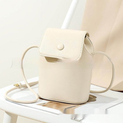 White Luxe small pu leather crossbody bag for women